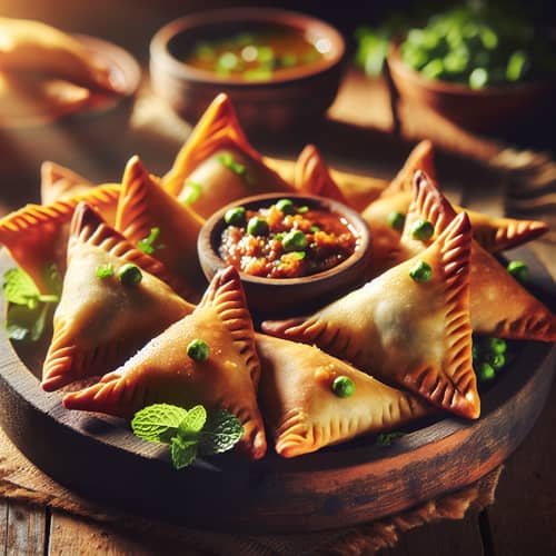 Delicious Samoosas: Freshly Prepared Triangular Pastries