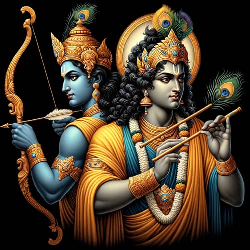 Lord Rama and Lord Krishna Art: Spiritual Harmony of Ancient India