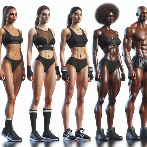 Athletic Women Standing in Line: Diverse Sportswomen in Action
