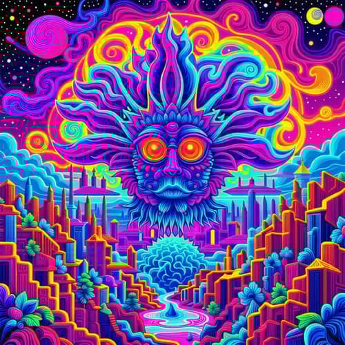 Neon Psychedelic Fantasy World