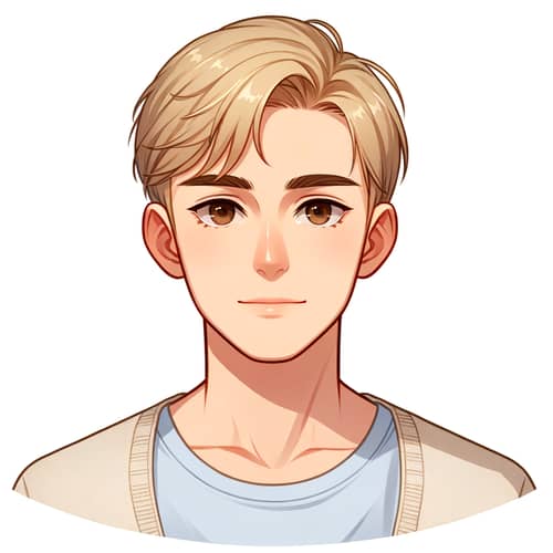 Male Figure with Blonde Hair and Brown Eyes