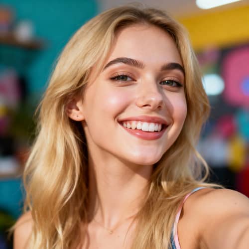 Fun and Sexy Blonde Selfie