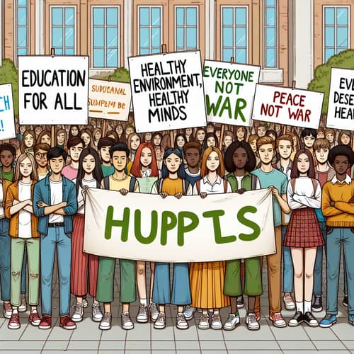 Diverse Students Advocate for Government Policies on School Campus