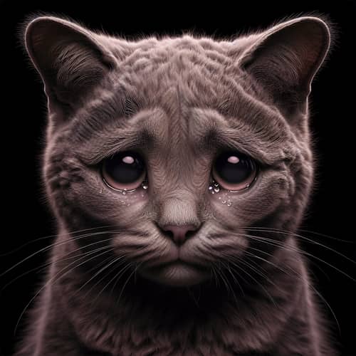 Sad Cat Image - Expressive Feline Showing Sorrow