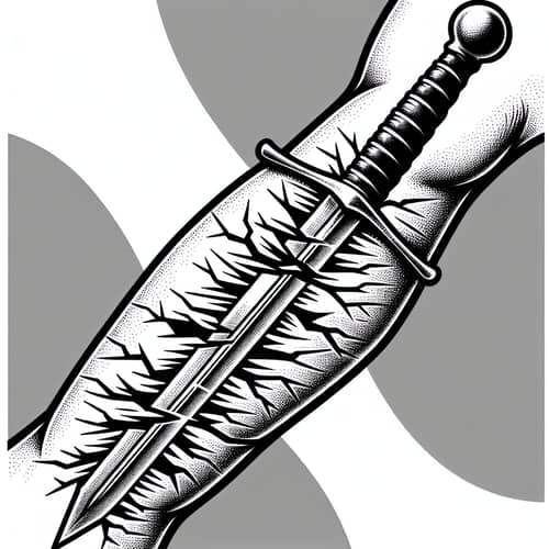 Shattered Sword Tattoo Template | Skin Piercing Design
