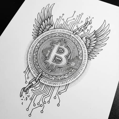 Unique Bitcoin Tattoo for Financial Freedom