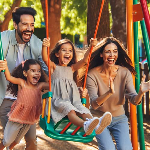 Joyful Family Day at the Park with Swing Fun