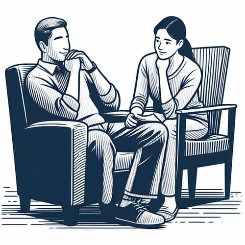 Multi-Ethnic Peaceful Scene: South Asian Man and Caucasian Woman