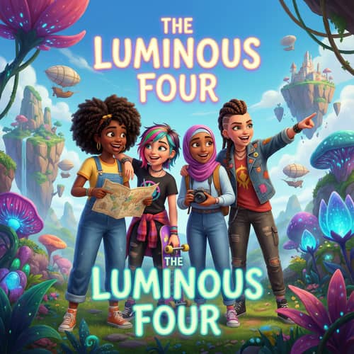 Diverse Adventures: Pixar-Style 3D Girls Poster Diverse Adventures: Pixar-Style 3D Girls Poster