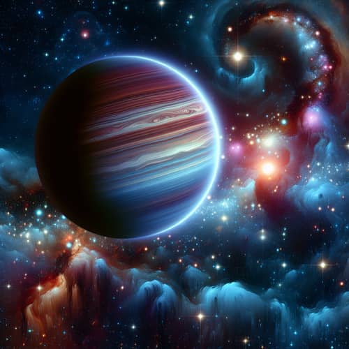 Uranus in Deep Space: Cosmic Painting with Vibrant Colors