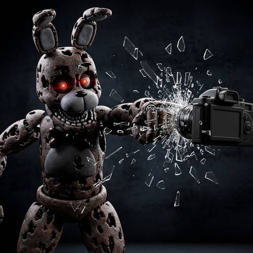 Withered Bonnie Punches Camera - Epic Fan Art