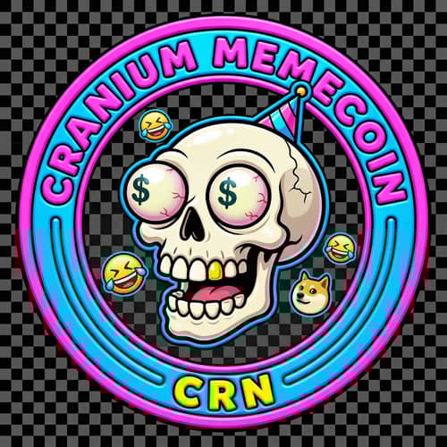 Cranium Memecoin Logo: Hilarious & Ironic Design
