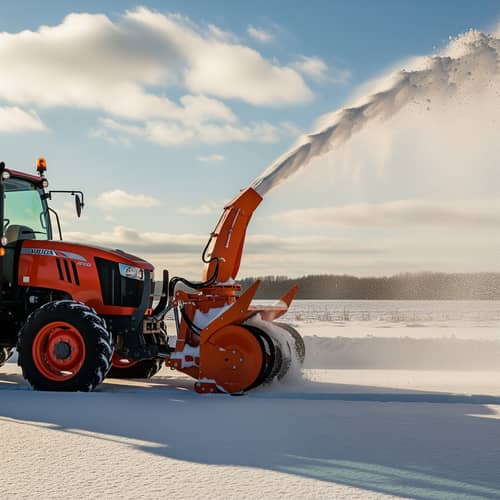 Orange Tractor Blowing Snow Facebook Banner