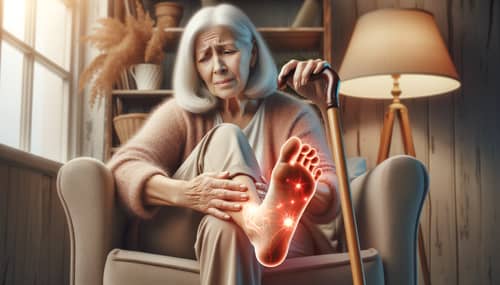 Elderly Woman with Mobility Challenges and Neuropathy | Calm Room Scene