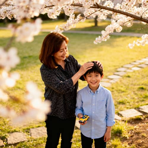 45-Year-Old Mother with Her Son 45-Year-Old Mother with Her Son