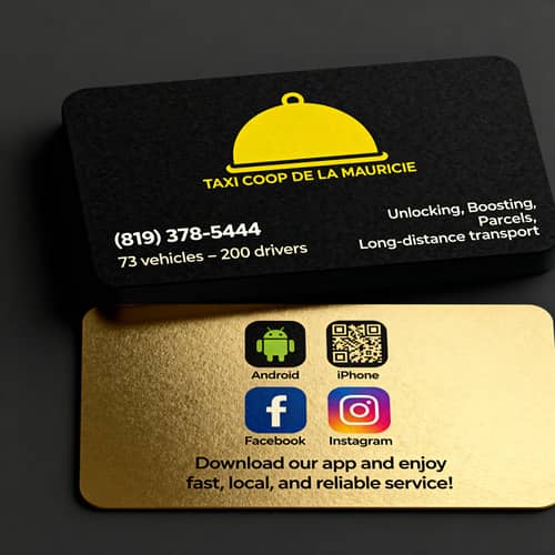 Premium Business Card Design for Taxi Coop de la Mauricie Premium Business Card Design for Taxi Coop de la Mauricie