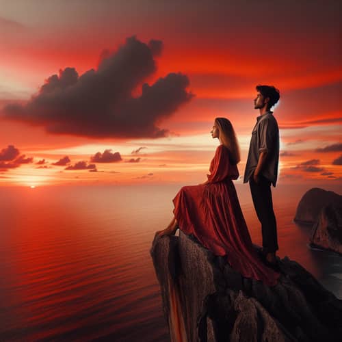 Breathtaking Sunset Over Ocean: Majestic Red, Vibrant Orange, Mellow Yellow
