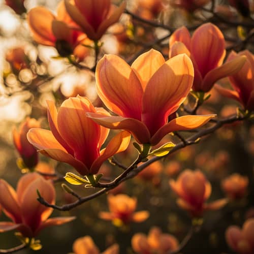 Terracotta Magnolia Blooms - A Floral Delight