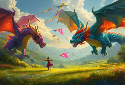 Land of Dragons Kite Festival - Dragons Fly Kites in the Clearing