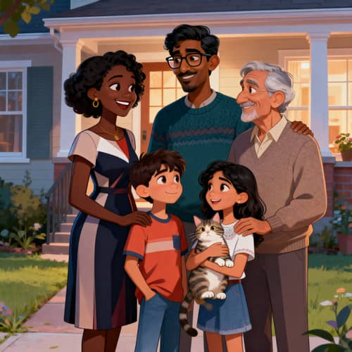 Beautiful Animated Family Portrait Artwork Beautiful Animated Family Portrait Artwork