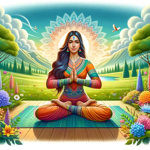 Serene Yoga Mudra Demonstration in Natural Setting