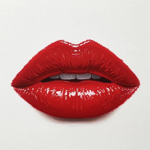 Bold Red Lips on a Blank Canvas
