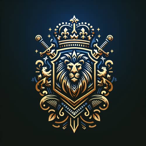 Custom Emblem Logo Design - Royal Blue & Gold