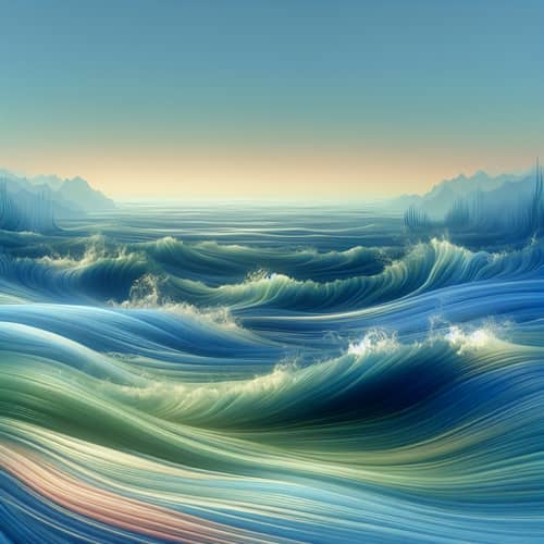 Tranquil Waves: Serene Landscape with a Touch of Energy