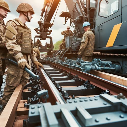 Military Railway Engineers Oversee Track Construction