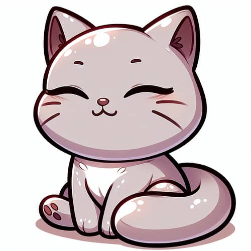 Adorable Cat with Soft Fur Coat About to Fall Asleep