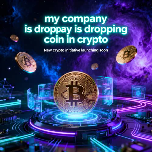 Futuristic Crypto Coin Drop in Cyberpunk Style