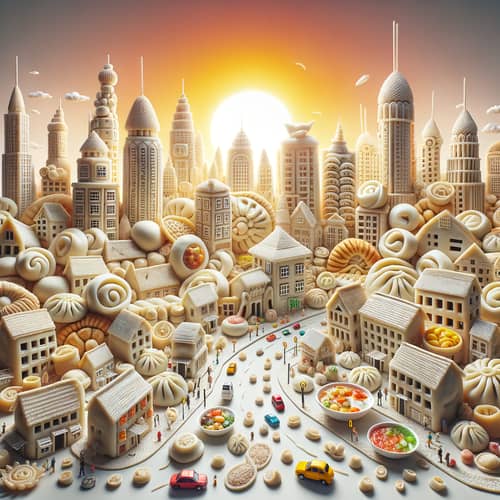 Dumpling Cityscape: Edible Metropolis of Dumplings