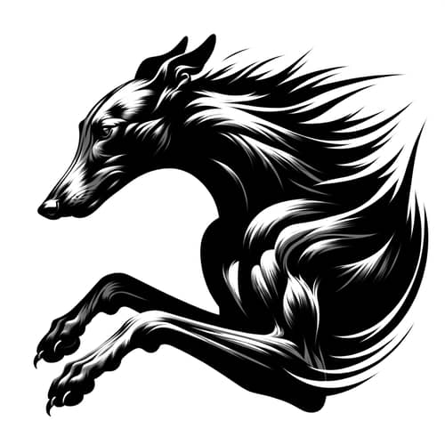 Intense and Dynamic Greyhound Dog Silhouette