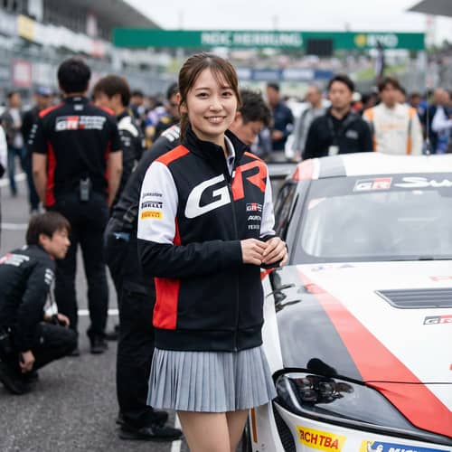 Charming Japanese Race Queen by Racing Car - 2024