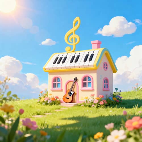 Cheerful Musical House: A Sunny Atmosphere
