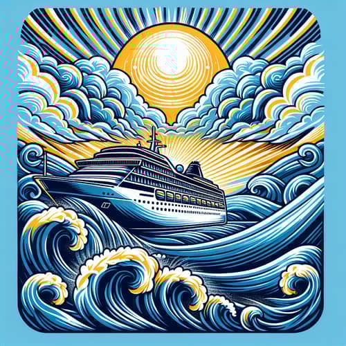 Vibrant Cruise Ship T-Shirt Design for Adventure & Relaxation