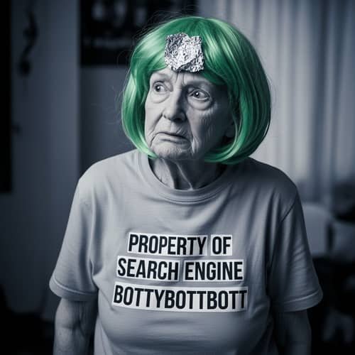 Confused Lady with Foil – Search Engine Humor