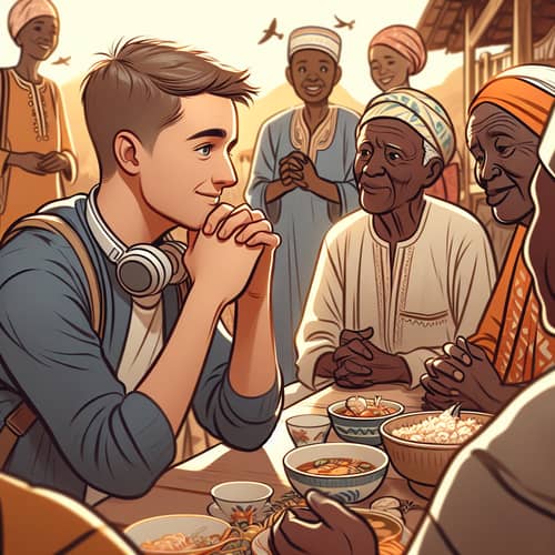 Cultural Exchange: Caucasian Person Among Black Community