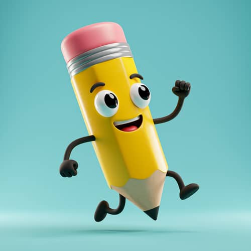 Fun Pencil Mascot for Your Brand
