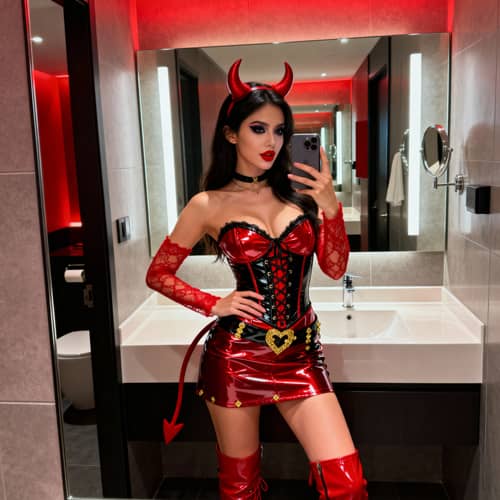 Glamorous Devil Costume Selfie Inspiration Glamorous Devil Costume Selfie Inspiration