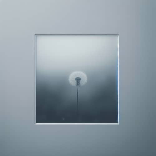 Minimalistic Design: Serene Dandelion in Monochrome