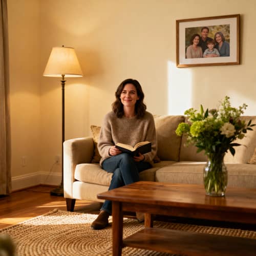 Women Relaxing in a Cozy Living Room