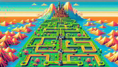 Vintage Pixelated Level Selector Map Design