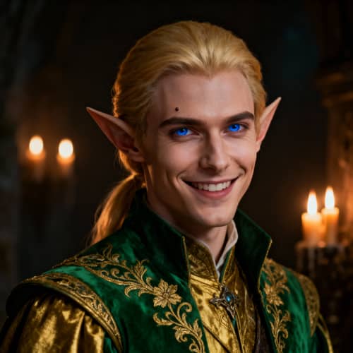 Stunning Elf Noble Portrait in Dark Fantasy Style Stunning Elf Noble Portrait in Dark Fantasy Style