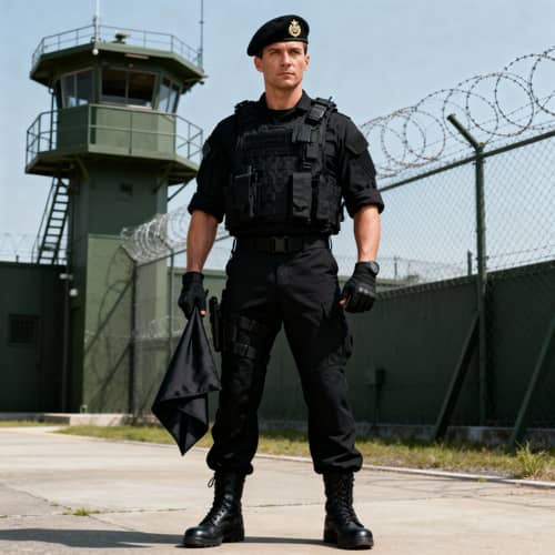 Army Special Forces Captain in Black Clothing Army Special Forces Captain in Black Clothing