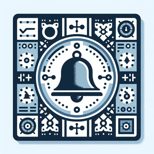 Bell Motif Interception Design | Blue & Gray Colors