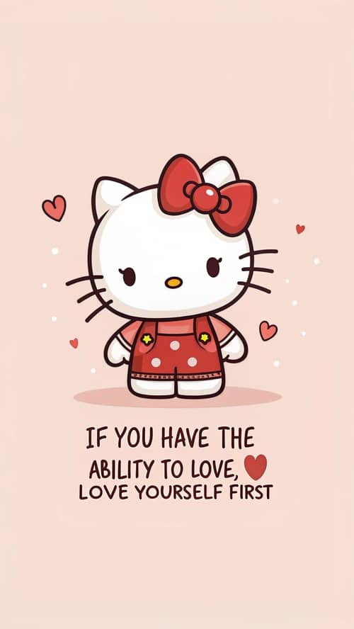 Cute Hello Kitty Image - Love Yourself First