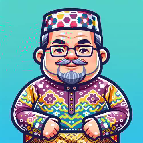 Traditional Malaysian Attire for Men | Fun Cartoon Style