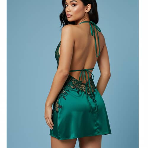 Emerald Green Satin Mini Dress - Elegant & Chic
