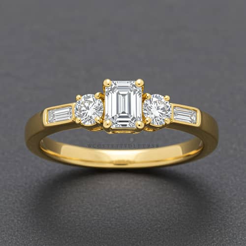 Elegant Yellow Gold Diamond Bezel Ring